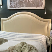 Custom King Cream Leather Headboard